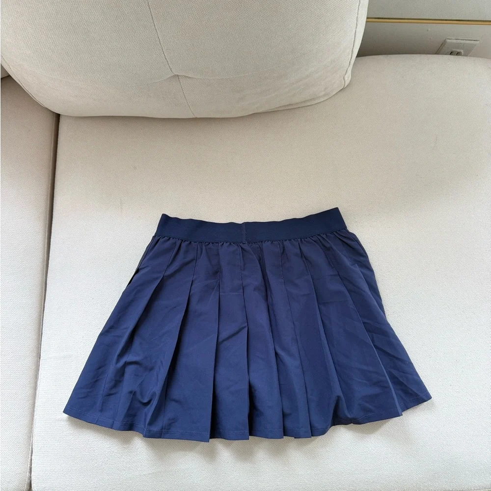 ALO Yoga Navy Pleated Tennis Skirt